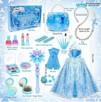 Frozen Elsa Princess Dress Up & Makeup Kit Gift Set for Girls, Ages 3-8