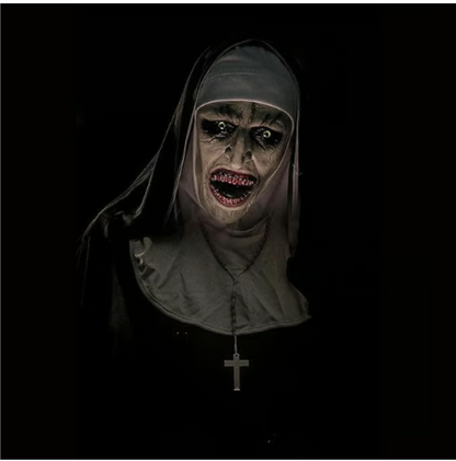 Scary Nun Halloween Mask | Creepy Latex Full Head Costume | Horror Party 2024