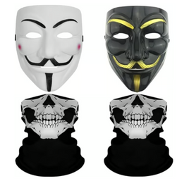 Spy Ninjas Hacker Mask & Gaiter Set | 4-Pack Project Zorgo Costume Kit