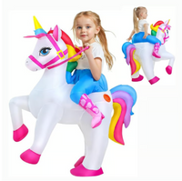 Inflatable Unicorn Costume for Kids 7-10Y - Blow Up Halloween Suit