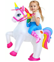 Inflatable Unicorn Costume for Kids 7-10Y - Blow Up Halloween Suit