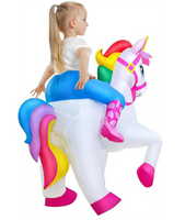 Inflatable Unicorn Costume for Kids 7-10Y - Blow Up Halloween Suit