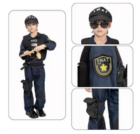 Kids SWAT Police Officer Costume Role Play Kit Halloween Dress Up Unisex