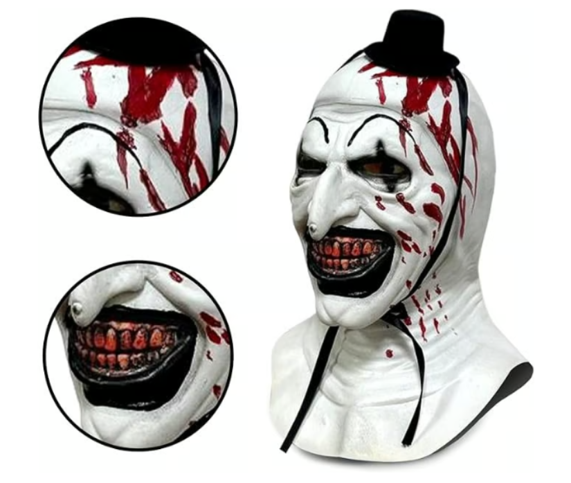 Halloween Killer Clown Mask Full Head Latex Scary Costume for Adults Cosplay