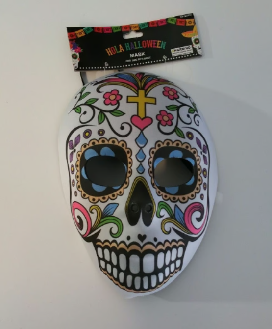 Halloween Day of The Dead Costume Multi Color Skull Mask