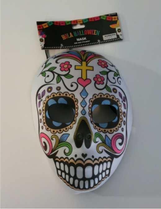 Halloween Day of The Dead Costume Multi Color Skull Mask