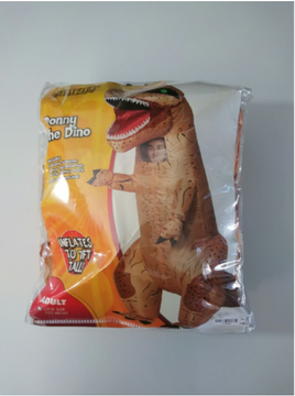 T Rex Dinosaur Inflatable Costume Adult Size Includes Battery Fan & Belt Clip