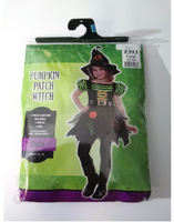 Halloween Costume Pumpkin Patch Witch Cosplay Hat & Dress Kids Large 12-14