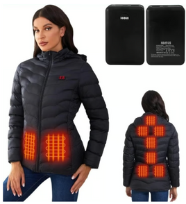 NBtoUS Women's Heated Jacket & 2 Power Banks - Warm, Fashionable, and Versatile