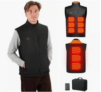 Moteoza Men's Heated Vest, Dual Controls, 3 Levels 10 Hour Battery Pack Large