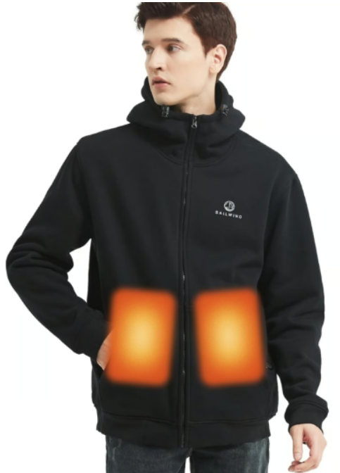 Sailwind Men's Heated Hoodie: Fashion Meets Functionality Black Small