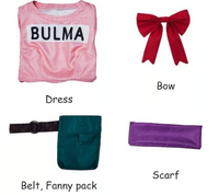 Bulma Cosplay Costume Full Set | Unisex Halloween Cosplay Dress - Medium Size