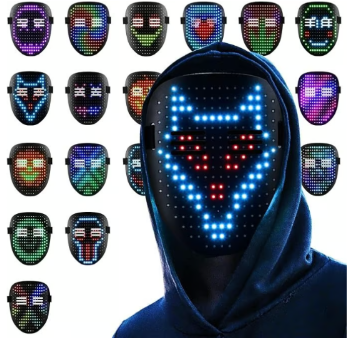 BAISEMAIN LED Mask for Halloween & Cosplay | Dynamic Display, Gesture Control