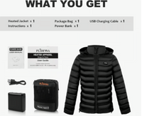 PLIDINNA Heated Puffer Jacket: 4 Heating Zones, + 10 Hour Battery Winter Coat