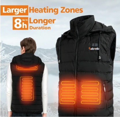 Eskreka Heated Vest: Black Medium Lightweight, Rechargeable, 8-10 Hours Warmth