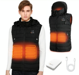 Eskreka Heated Vest: Black Medium Lightweight, Rechargeable, 8-10 Hours Warmth