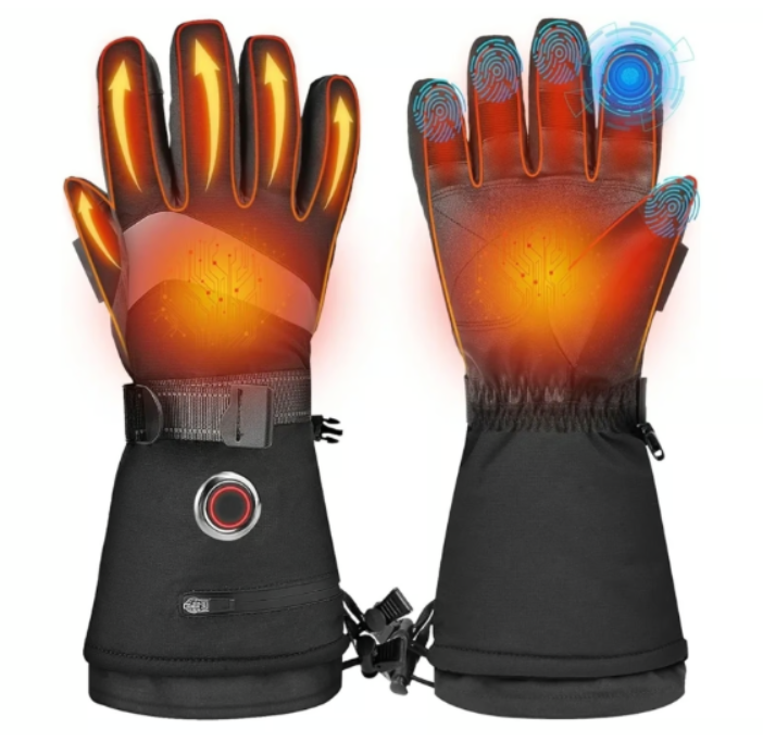 LATITOP Heated Ski Gloves Rechargeable Battery Touchscreen Waterproof 10H Heat