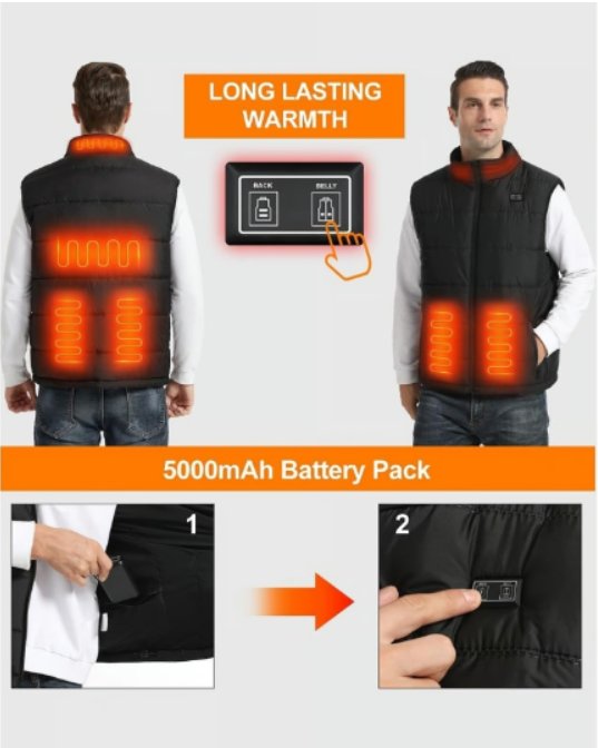 Day Wolf Heated Vest - Waterproof, Windproof, Warmth! battery Included