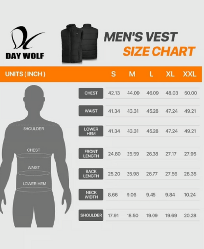 Day Wolf Heated Vest - Waterproof, Windproof, Warmth! battery Included