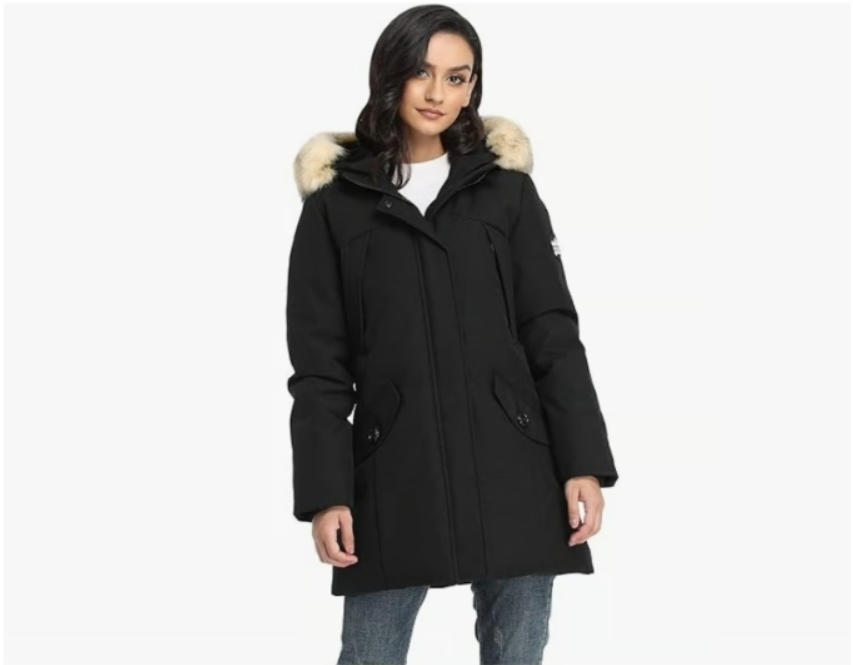 PUREMSX Women's Jacket Winter Parka Warmth & Style | XS, 100% Polyester Coat