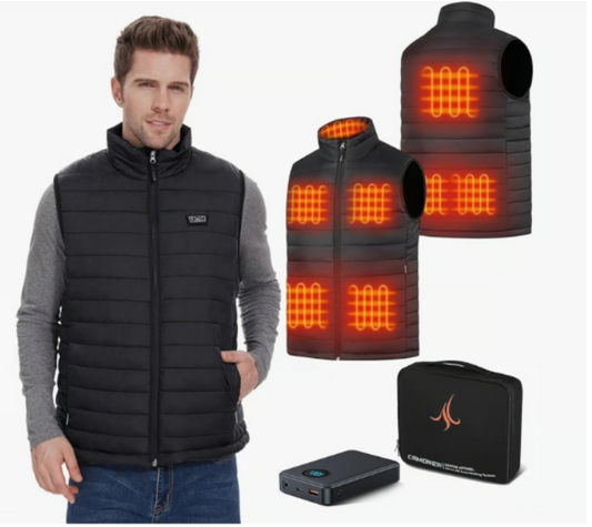 Camoner 8 Heated Zone Vest - , Lights-out Design Men's Large Water Resistant