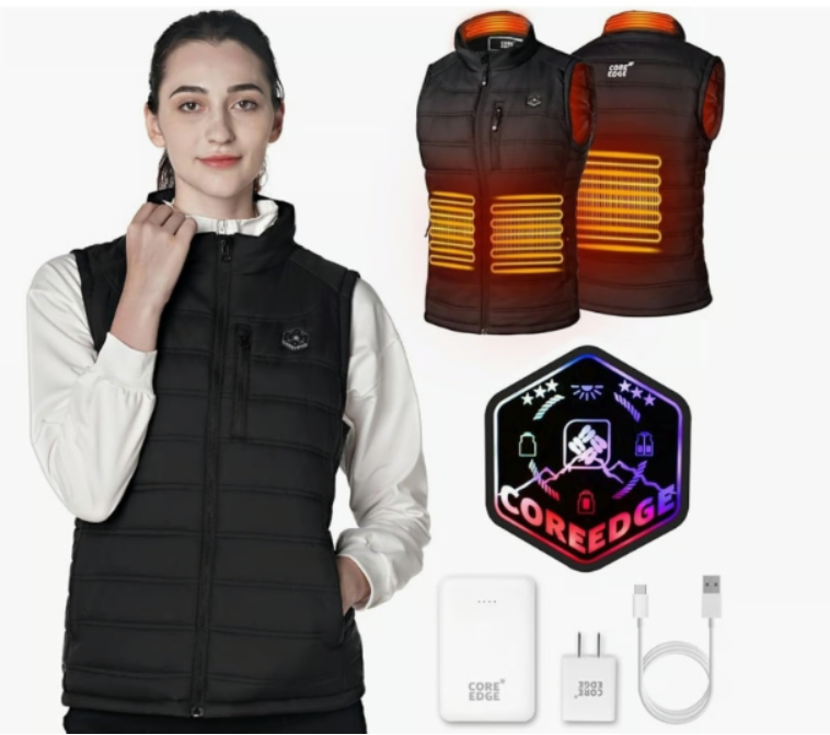 COREEDGE Women's Smart Heated Vest - 5-in-1 Controller, Rechargeable Battery