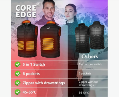 COREEDGE Women's Smart Heated Vest - 5-in-1 Controller, Rechargeable Battery