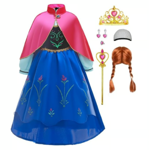 Princess Costume for Little Girls - Dress Up for Birthdays & Halloween (5-6Y)