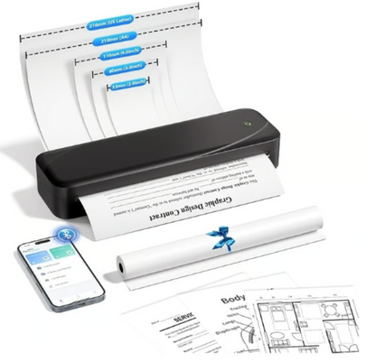 Memoking M833 Wireless Inkless Thermal Printer | Portable Travel Printer