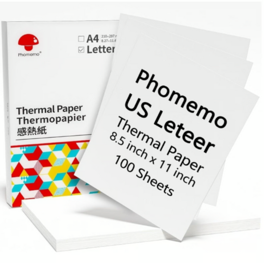 Phomemo 8.5 x 11 Inch Thermal Printer Paper - 100 Sheets, Multipurpose