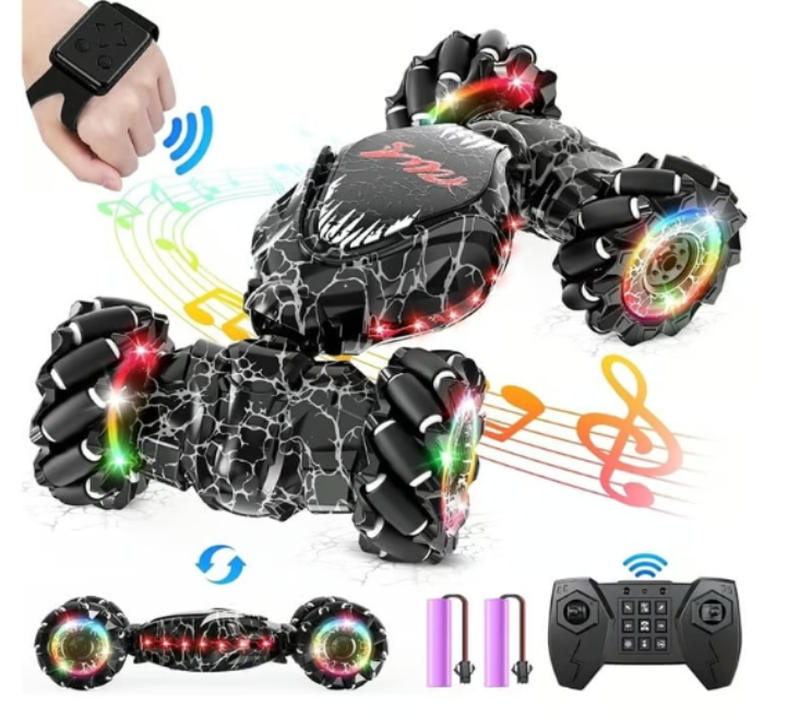 OSIMILY 4WD Gesture Sensing RC Stunt Car - Lights & Music for Kids