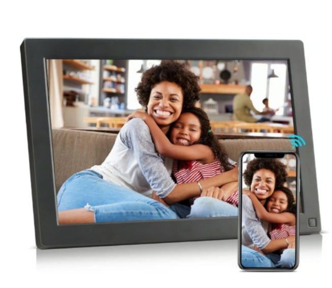 BSIMB 10.1 Inch WiFi Digital Photo Frame - HD Touch Screen, 2.4GHz WiFi, Black