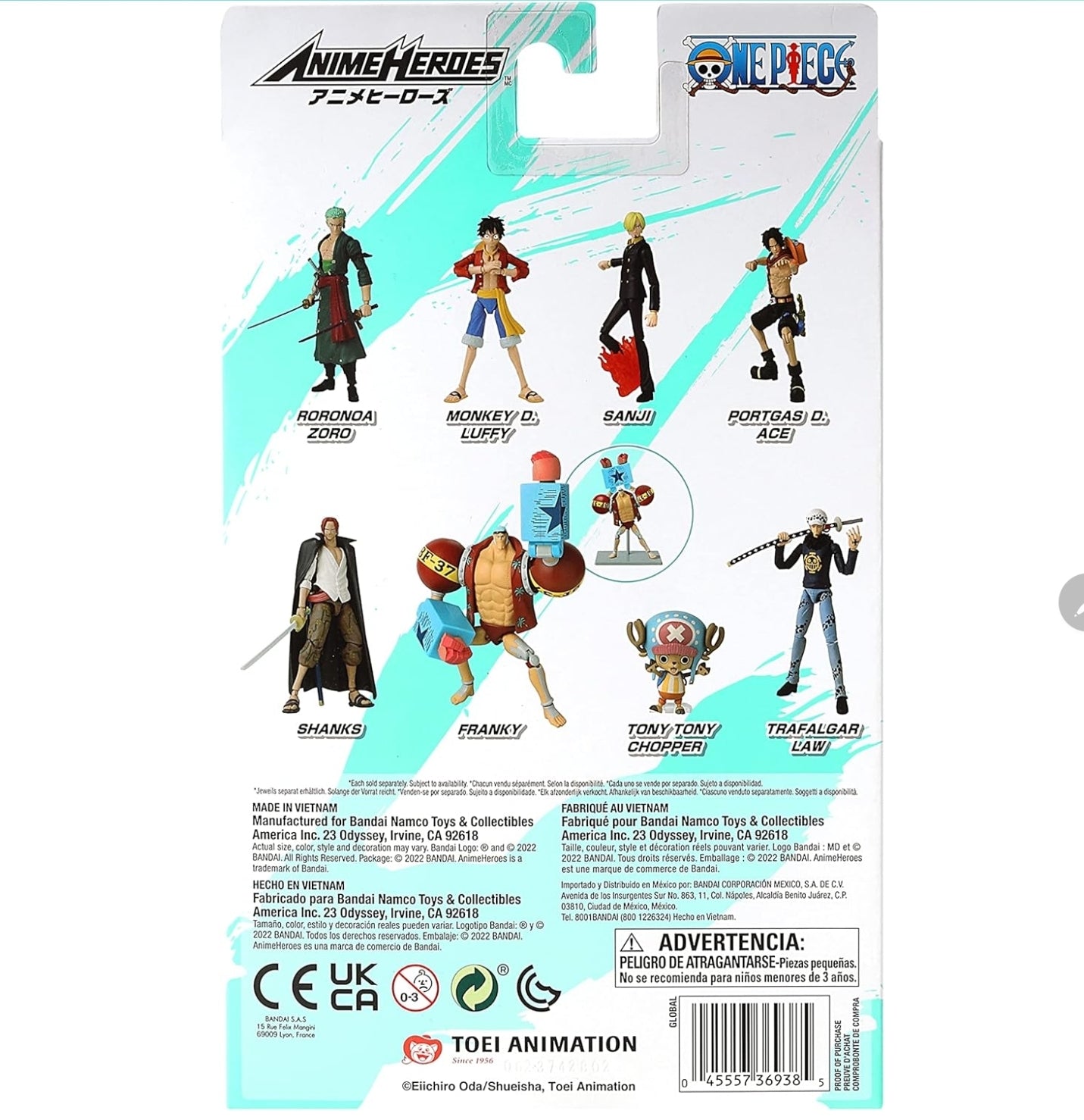 One piece - figurine anime heroes 17 cm, figurines