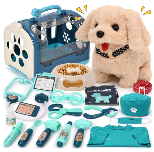 G.C Dog Doctor Kit for Kids - 22Pcs Interactive Vet Playset