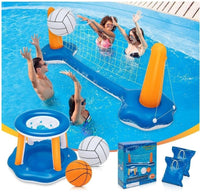 Inground Pool Volleyball & Basketball Set | Splash Party Fun | Adults & Teens