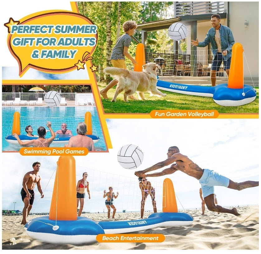 Inground Pool Volleyball & Basketball Set | Splash Party Fun | Adults & Teens
