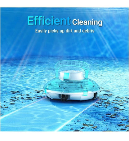 Cordless Robotic Pool Cleaner Lasts 60 Mins Above/In-Ground Pools up to 26 Feet