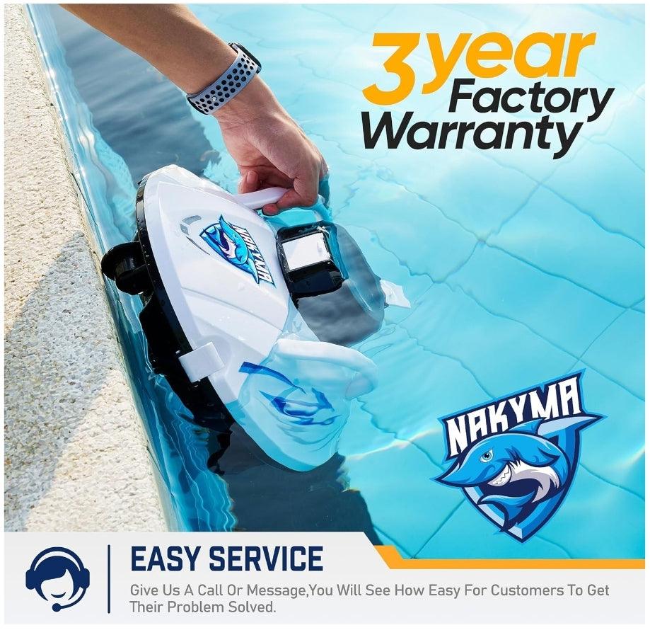 Nakyma Cordless Robotic Pool Cleaner | Intelligent Path Planning, Strong Suction