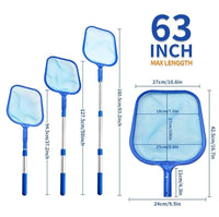 Swimming Pool Cleaner Kit: Skimmer Net, Pool Brush, Telescopic Pole