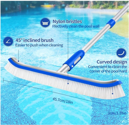 Swimming Pool Cleaner Kit: Skimmer Net, Pool Brush, Telescopic Pole