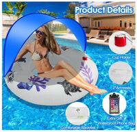 Inflatable Pool Float with Canopy, Cup Holder & Handles - Large Floating Chair