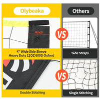 Portable Outdoor Volleyball Net Set with Adjustable Height Poles, 32ft