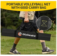 Portable Outdoor Volleyball Net Set with Adjustable Height Poles, 32ft