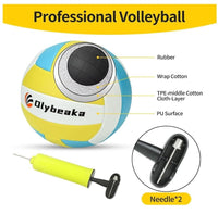 Portable Outdoor Volleyball Net Set with Adjustable Height Poles, 32ft