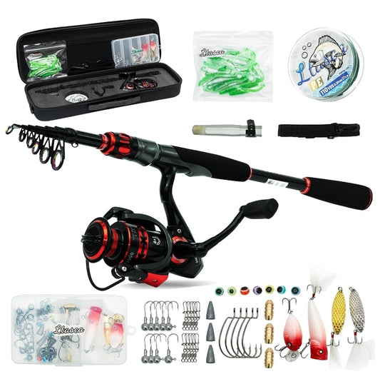 Telescopic Fishing Rod and Reel Combo Full Kit - Portable Travel Set