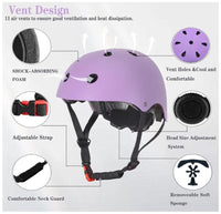 Adjustable Kids Helmet for Multi-Sport Protection, Ages 2-8/8-14