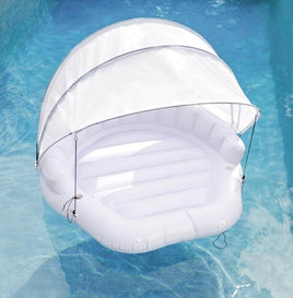 Inflatable Cabana Pool Float for 2 with Detachable Sun Shade & Cup Holders