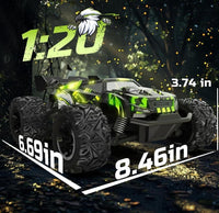 DEERC 2.4Ghz Glowing RC Car, All Terrain Monster Truck