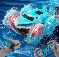 Amphibious RC Car Boat Shark - Waterproof Stunt Vehicle for Kids 6-12