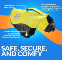 Waterproof Dog Life Jacket - High Visibility, Durable Oxford Fabric Vest